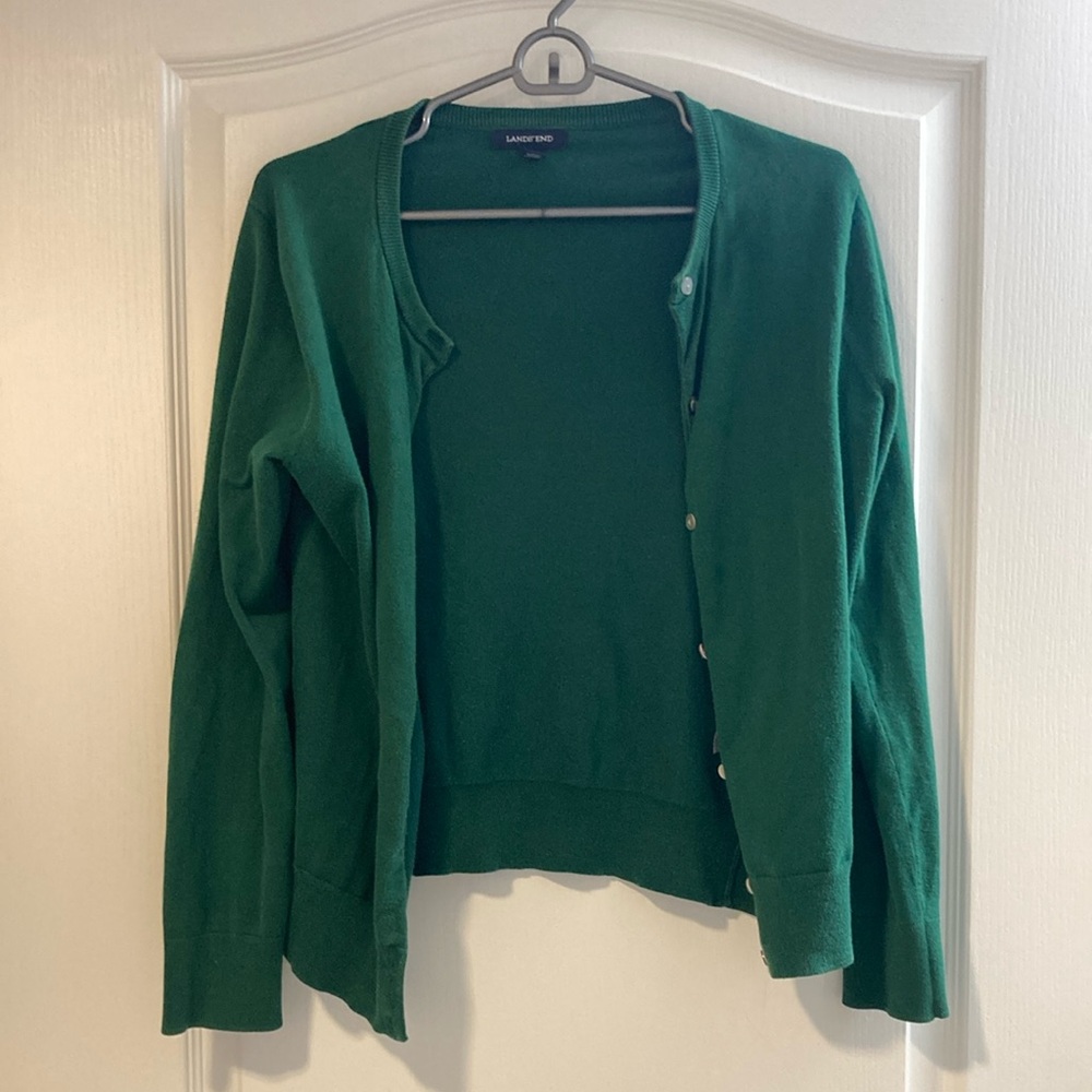 Green Button-Up Cardigan